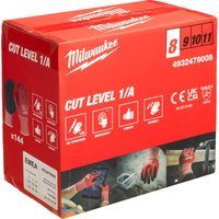 Milwaukee Cut Level 1 Dipped Work Gloves Black / Red M Pack of 144