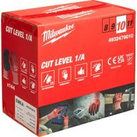 Milwaukee Cut Level 1 Dipped Work Gloves Black / Red XL Pack of 144