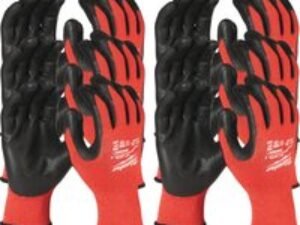 Milwaukee Cut Level 3 Dipped Work Gloves Black / Red 2XL Pack of 12