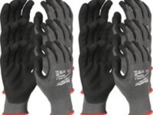 Milwaukee Cut Level 5 Dipped Work Gloves Black / Grey M Pack of 12