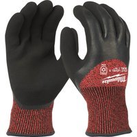 Milwaukee Winter Lined Cut Level 3 Work Gloves Black / Red 2XL Pack of 72