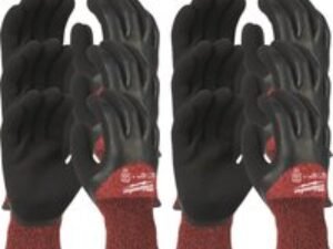 Milwaukee Winter Lined Cut Level 3 Work Gloves Black / Red XL Pack of 12