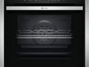 NEFF N70 Single Oven with Variosteam and Slide & Hide Black Glass & Stainless Steel - B57VR22N0B