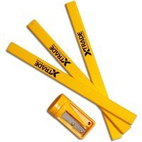 Pack 10 Carpenters Pencils and Sharpener