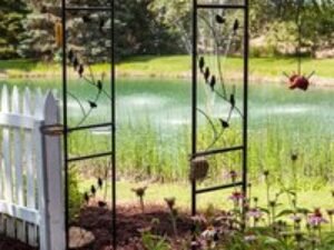 Panacea Birds Metal Garden Arch with Bird Feeding Station 7' x 7
