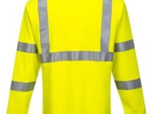 Portwest Flame Resistant Hi Vis Long Sleeve T Shirt Yellow S
