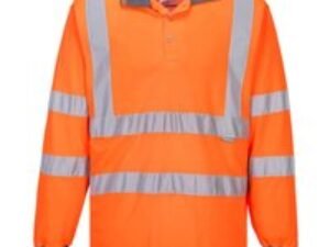 Portwest Hi Vis Polo Long Sleeve Shirt Orange 2XL