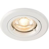 Saxby GU10 Matt White Fire Rated Cast Fixed Downlight - 50W