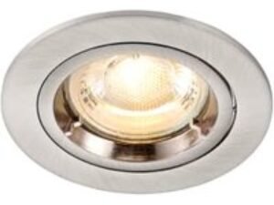 Saxby GU10 Satin Nickel Cast Fixed Downlight - 50 W