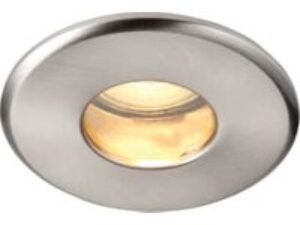 Saxby GU10 Satin Nickel Fire Rated IP65 Cast Fixed Downlight - 50W