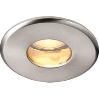 Saxby GU10 Satin Nickel Fire Rated IP65 Cast Fixed Downlight - 50W