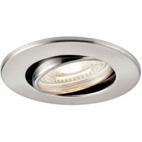 Saxby Integrated LED Fire Rated Adjustable Cool White Dimmable Downlight 500lm - Brushed Nickel