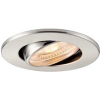 Saxby Integrated LED Fire Rated Adjustable Warm White Dimmable Downlight 500lm - Brushed Nickel