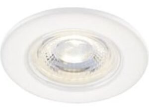 Saxby Integrated LED Fire Rated IP65 Fixed Matt White Downlight