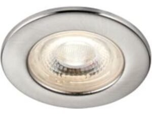 Saxby Integrated LED Fire Rated IP65 Fixed Satin Nickel Downlight