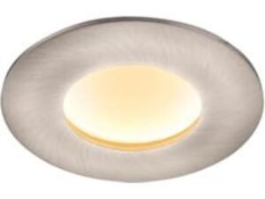 Saxby Orbital Plus Anti Glare IP65 Satin Nickel Warm White Downlight