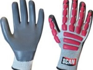 Scan Anti Impact Latex Cut 5 Gloves Grey / Pink 2XL