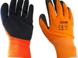 Scan Mens Foam Latex Coated Gloves Orange M