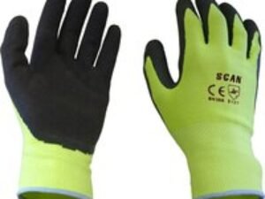 Scan Mens Foam Latex Coated Gloves Yellow 2XL