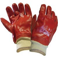 Scan PVC Knitwrist Glove Red One Size
