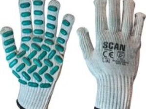 Scan Vibration Resistant Latex Foam Gloves Grey / Green 2XL
