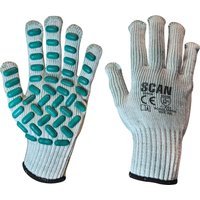 Scan Vibration Resistant Latex Foam Gloves Grey / Green 2XL