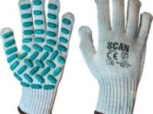 Scan Vibration Resistant Latex Foam Gloves Grey / Green XL