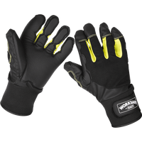 Sealey Worksafe Anti Vibration Gloves Black / Yellow L