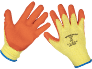 Sealey Worksafe Super Grip Gloves Orange L Pack of 12