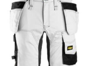 Snickers 6141 Mens Allround Work Stretch Slim Fit Holster Pockets Shorts White / Black 36