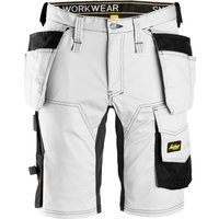 Snickers 6141 Mens Allround Work Stretch Slim Fit Holster Pockets Shorts White / Black 54