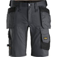 Snickers 6141 Mens Allround Work Stretch Slim Fit Holster Pockets Shorts Grey / Black 31
