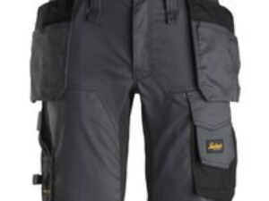 Snickers 6141 Mens Allround Work Stretch Slim Fit Holster Pockets Shorts Grey / Black 39