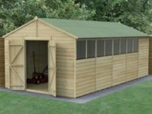20' x 10' Forest Beckwood 25yr Guarantee Shiplap Pressure Treated Double Door Apex Wooden Shed (5.96m x 3.21m)
