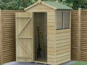 4' x 3' Forest Beckwood 25yr Guarantee Shiplap Pressure Treated Apex Wooden Shed (1.34m x 1m)