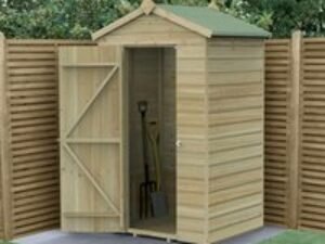 4' x 3' Forest Beckwood 25yr Guarantee Shiplap Pressure Treated Windowless Apex Wooden Shed (1.34m x 1m)