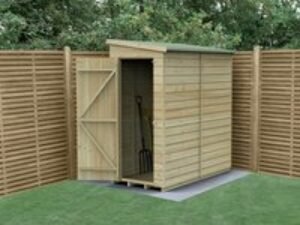 6' x 3' Forest Beckwood 25yr Guarantee Shiplap Pressure Treated Windowless Pent Wooden Shed (1.88m x 1.02m)