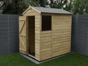 6' x 4' Forest Beckwood 25yr Guarantee Shiplap Pressure Treated Apex Wooden Shed (1.88m x 1.34m)