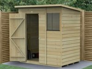 6' x 4' Forest Beckwood 25yr Guarantee Shiplap Pressure Treated Pent Wooden Shed (1.98m x 1.4m)