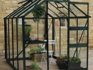 6' x 8' Halls Cotswold Burford Small Greenhouse in Green with Toughened Glass (1.94m x 2.56m)