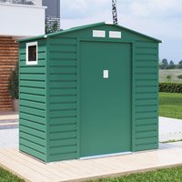 7' x 4' Lotus Hypnos Apex Metal Shed - Green (2.13m x 1.31m)