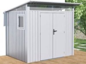 7' x 6' Lotus Minos White Aluminium Metal Shed (2.32m x 1.91m)