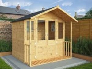 7' x 7' (2.12x1.94m) Mercia Shiplap Wooden Summerhouse with Veranda