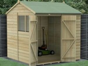 7' x 7' Forest Beckwood 25yr Guarantee Shiplap Pressure Treated Double Door Reverse Apex Wooden Shed (2.28m x 2.12m)