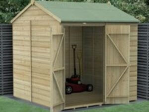 7' x 7' Forest Beckwood 25yr Guarantee Shiplap Pressure Treated Windowless Double Door Reverse Apex Wooden Shed (2.28m x 2.12m)