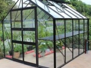 8' x 10' Halls Cotswold Blockley Greenhouse in Black with Toughened Glass (2.56m x 3.17m)