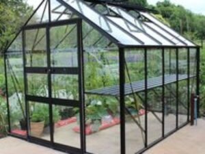 8' x 14' Halls Cotswold Blockley Greenhouse in Black with Toughened Glass (2.56m x 4.41m)