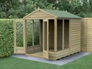 8' x 6' Forest 4Life 25yr Guarantee Double Door Apex Summer House - 5 Windows (2.42m x 1.99m)