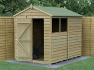 8' x 6' Forest 4Life 25yr Guarantee Overlap Pressure Treated Apex Wooden Shed (2.42m x 1.99m)