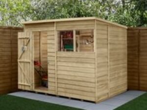 8' x 6' Forest 4Life 25yr Guarantee Overlap Pressure Treated Pent Wooden Shed (2.51m x 2.04m)